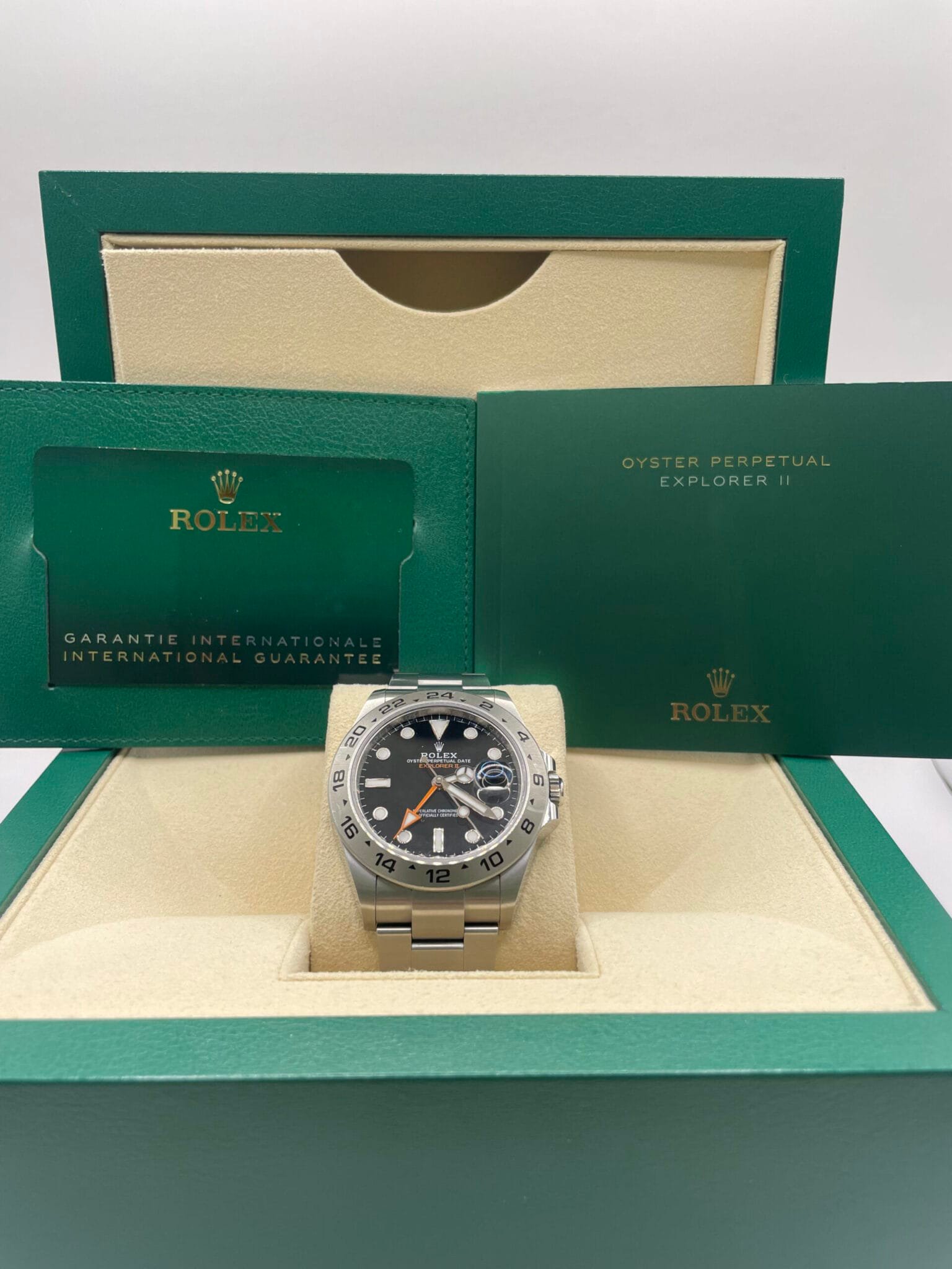 Rolex Explorer II watch displayed for Timepiece VIP luxury watch giveaway promotion