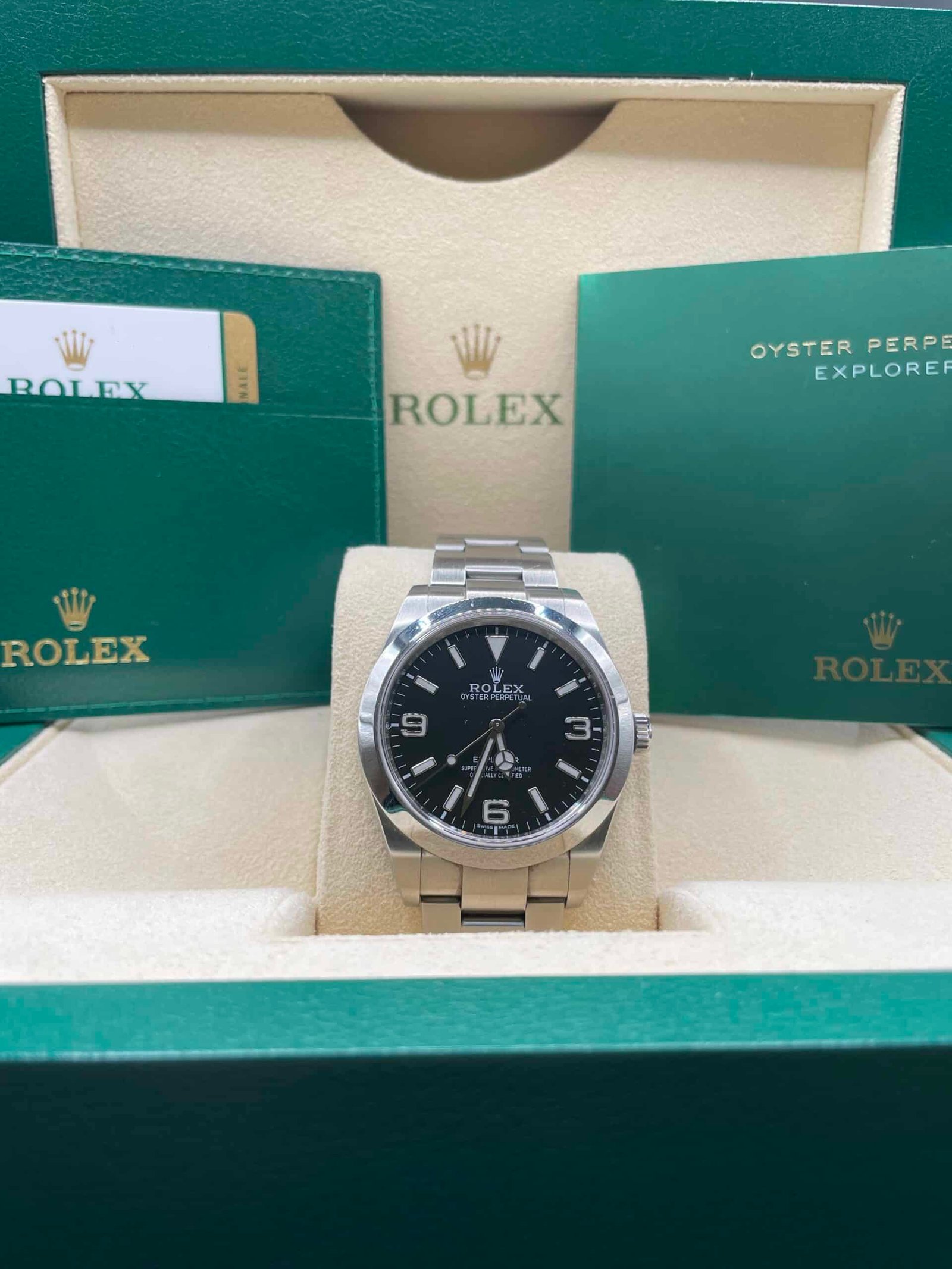 Macro shot of Rolex dial showing precision details of luxury Swiss timepiece